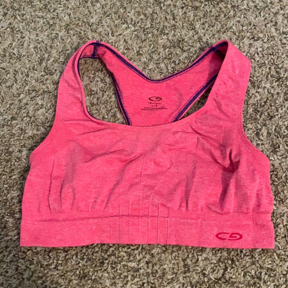 Ladies champion sports bra pink large